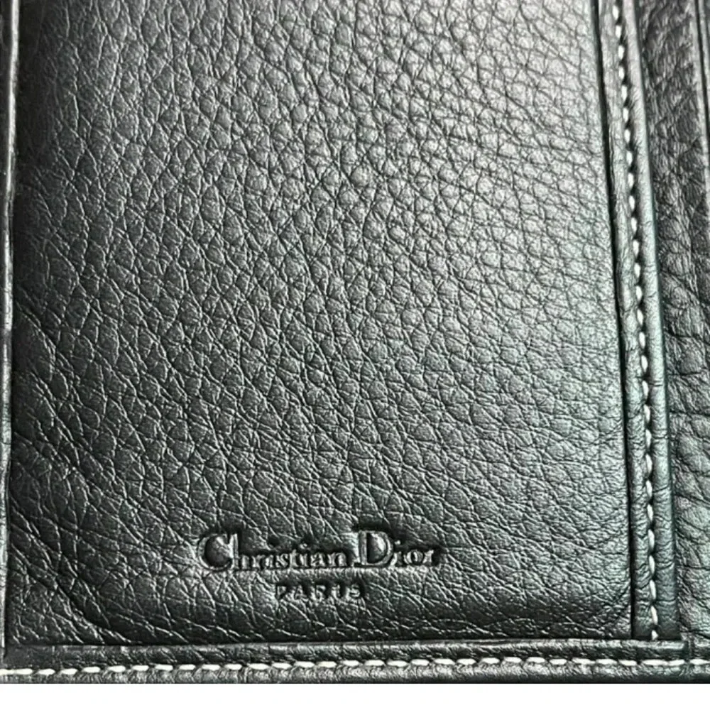 🖤Christian Dior🖤 | 2001 Black Pebbled Leather Trifold Long Wallet
